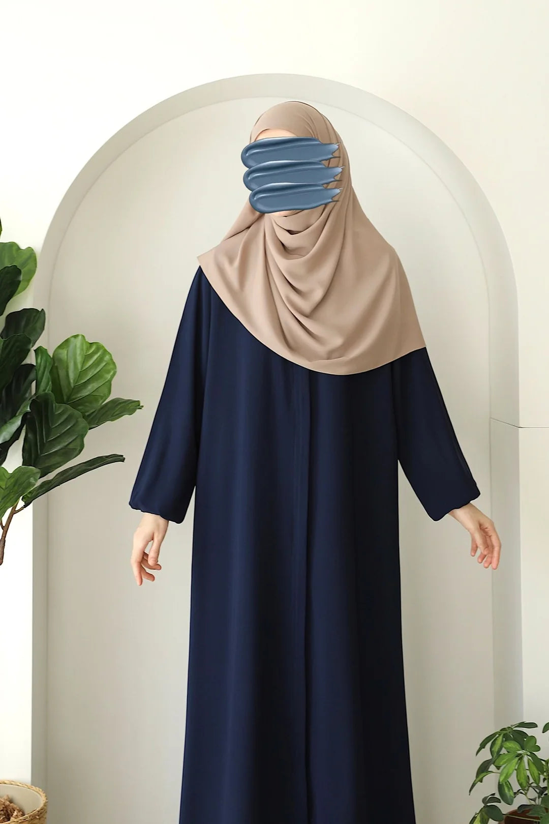 Abaya à poche zippée