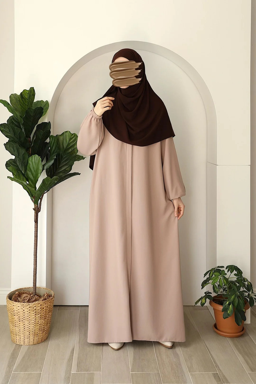 Abaya à poche zippée