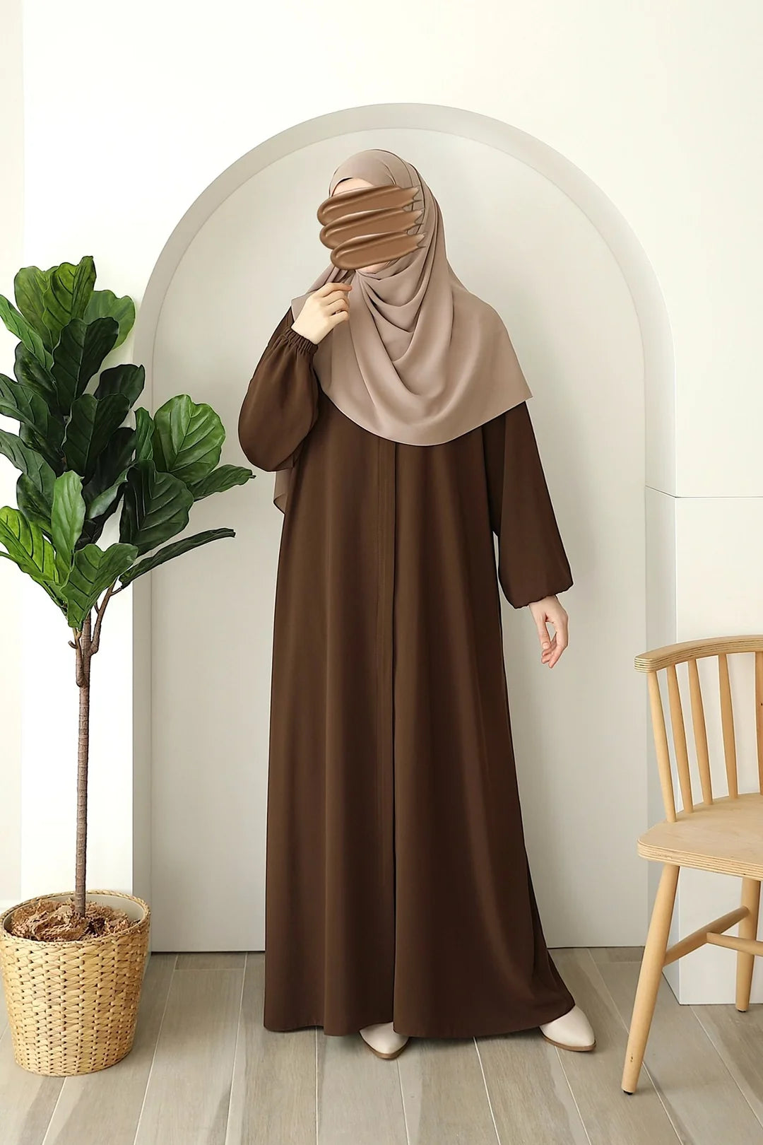 Abaya à poche zippée