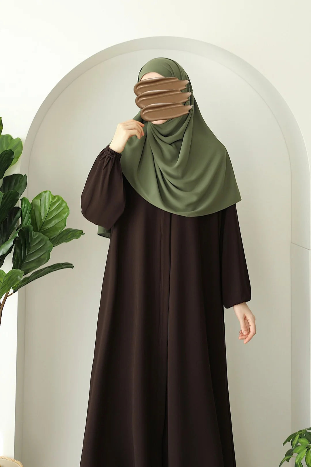Abaya à poche zippée