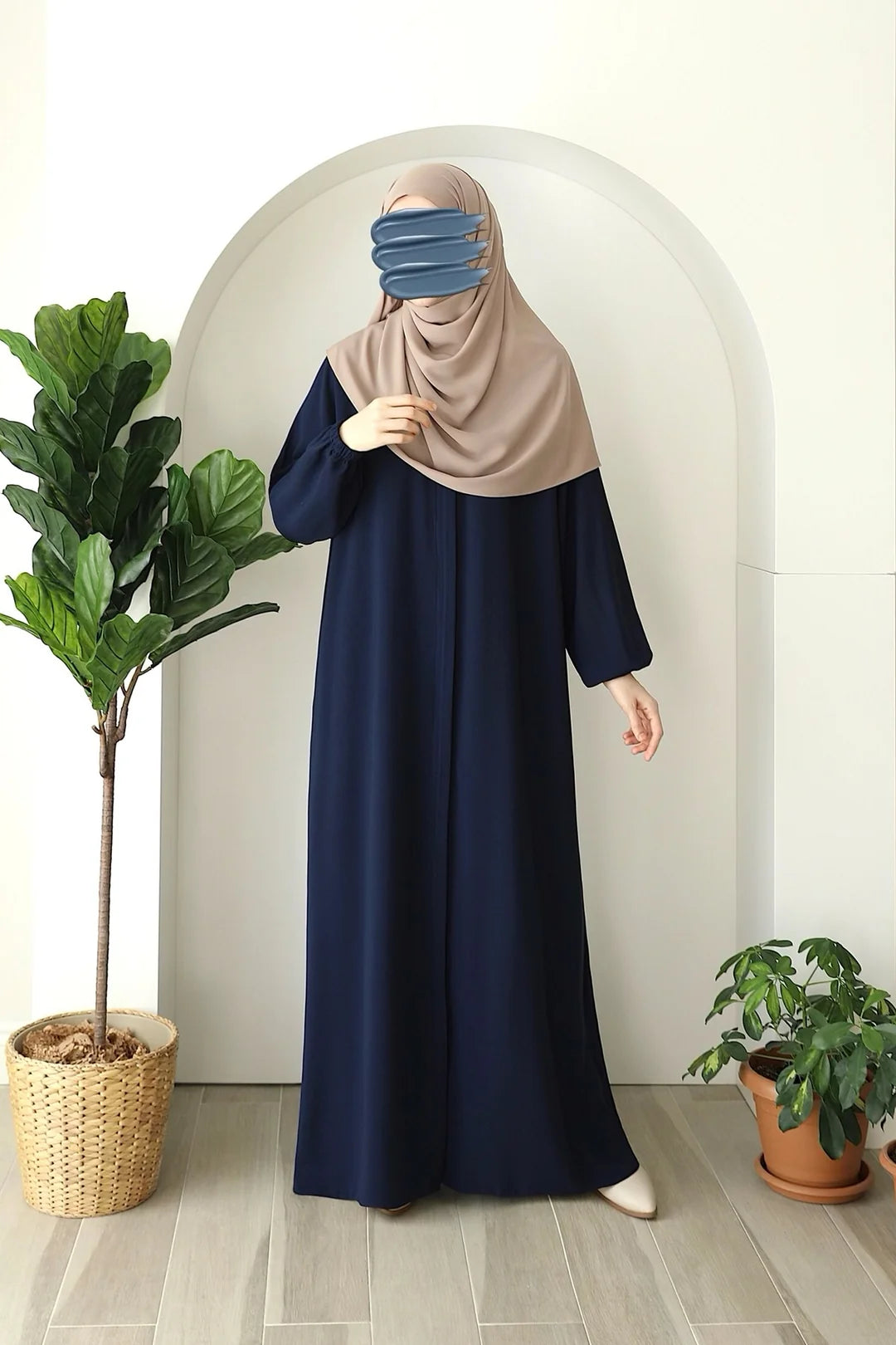 Abaya à poche zippée