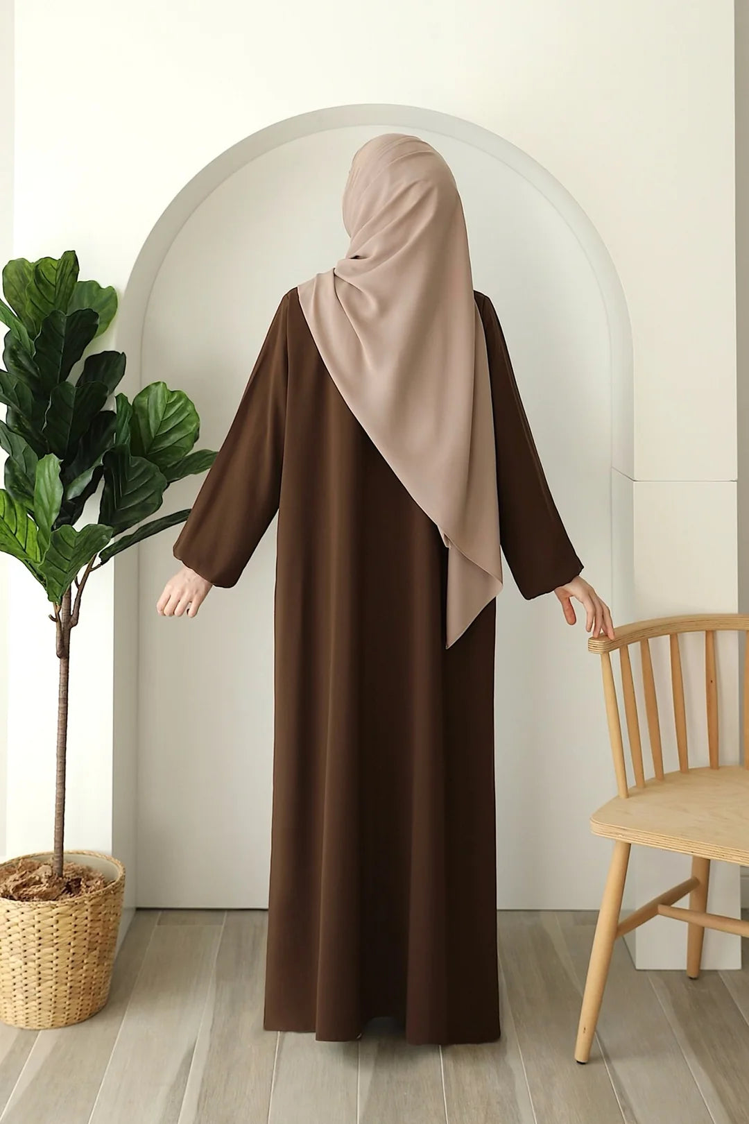 Abaya à poche zippée