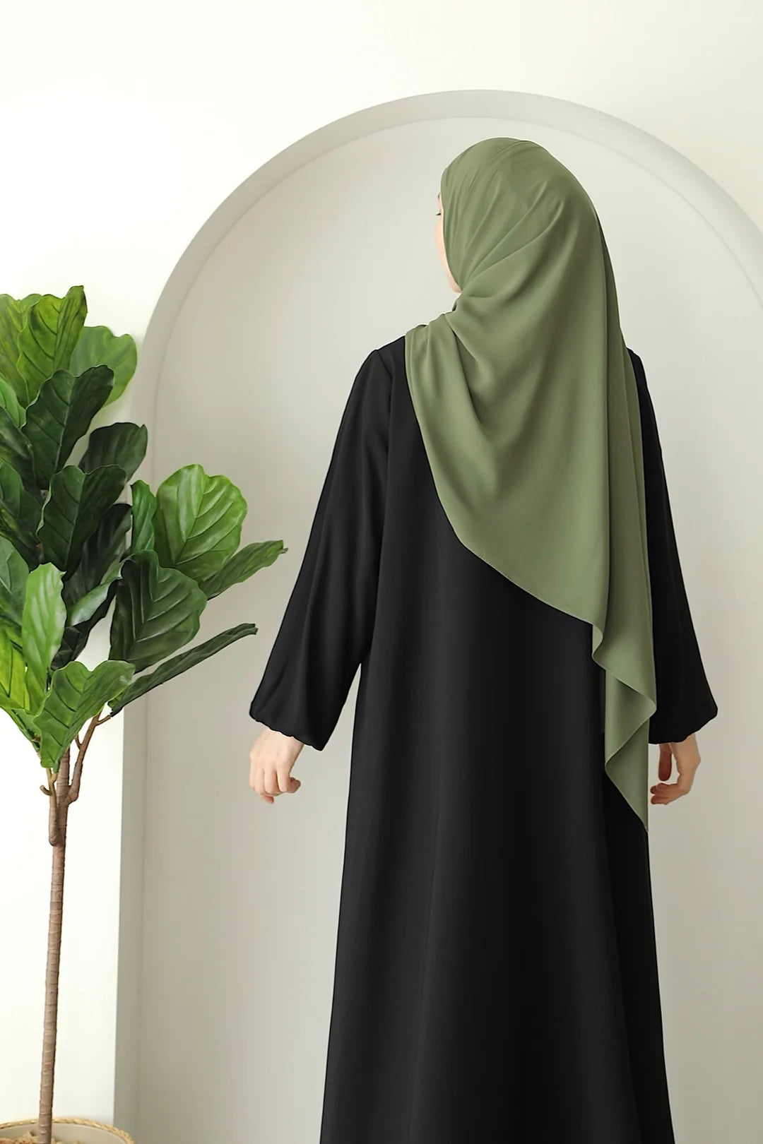 Abaya à poche zippée