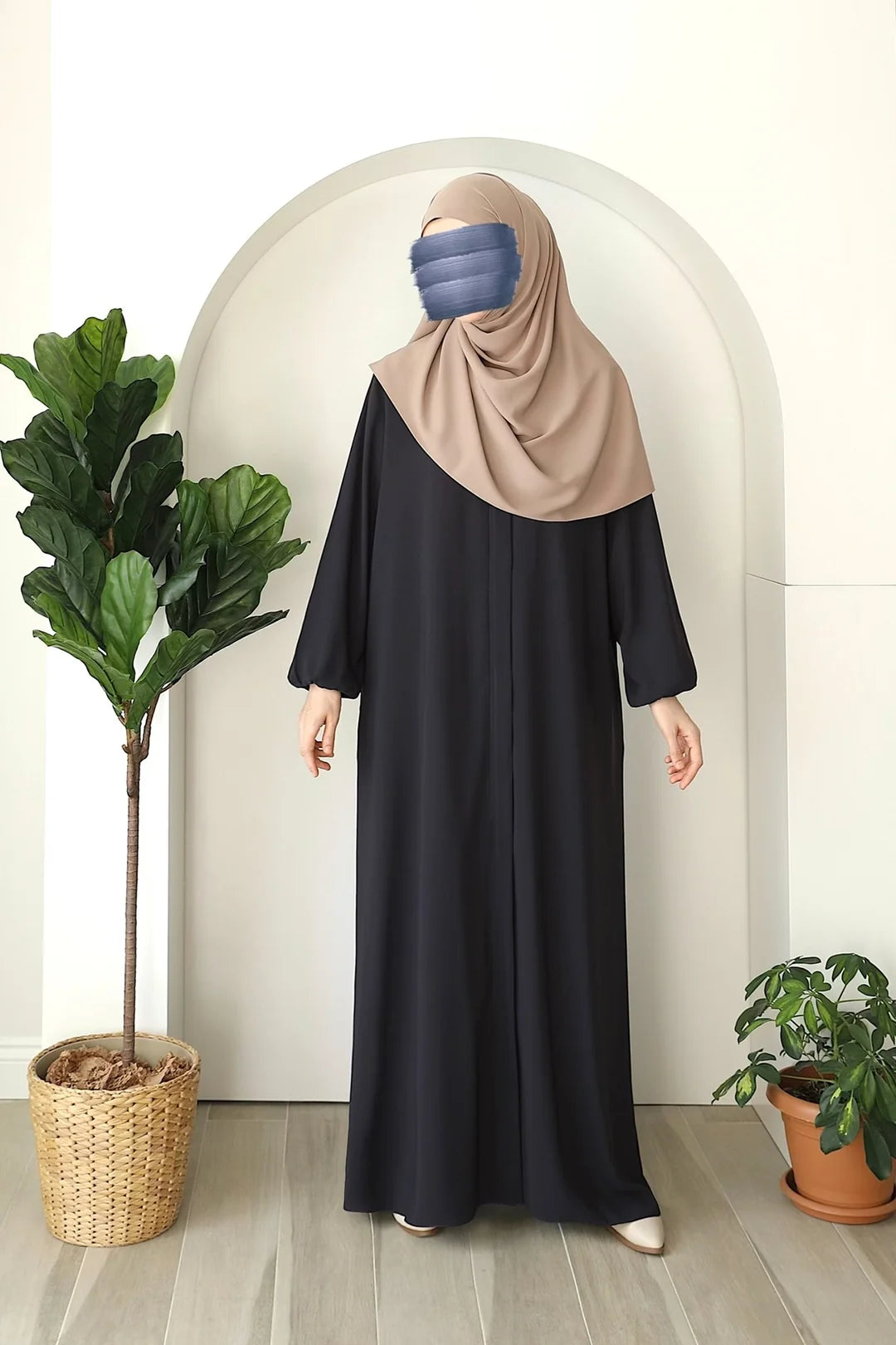Abaya à poche zippée