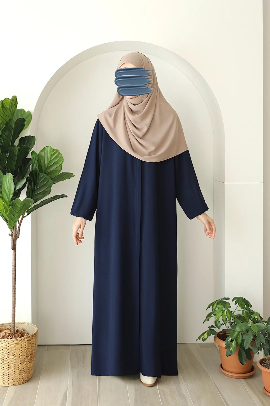 Abaya à poche zippée